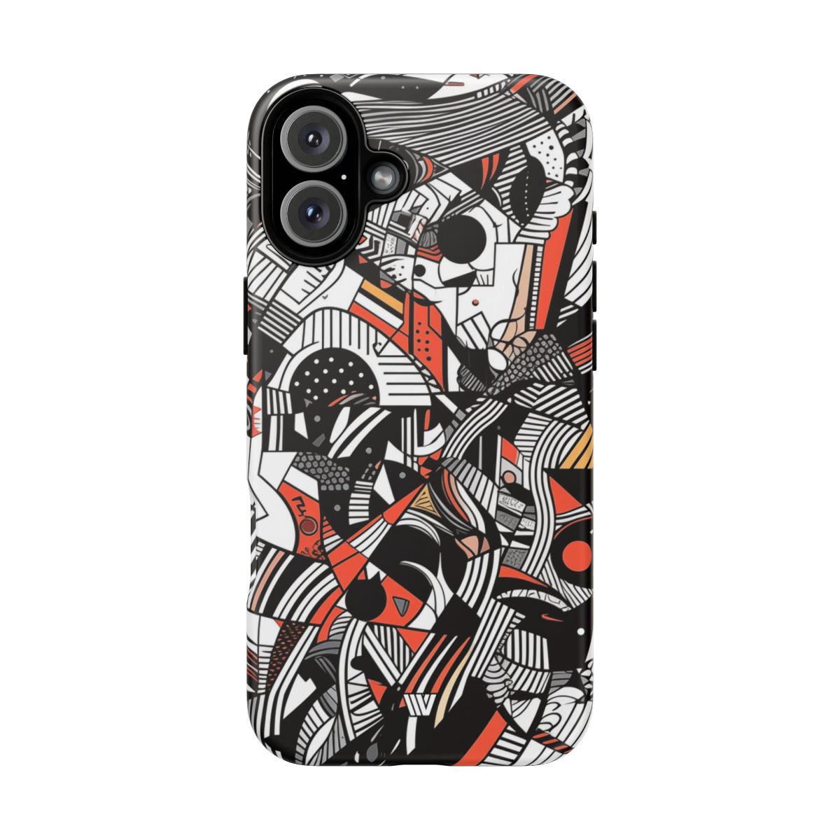 Abstract Doodle Tough Phone Case Dual-Layer Protection