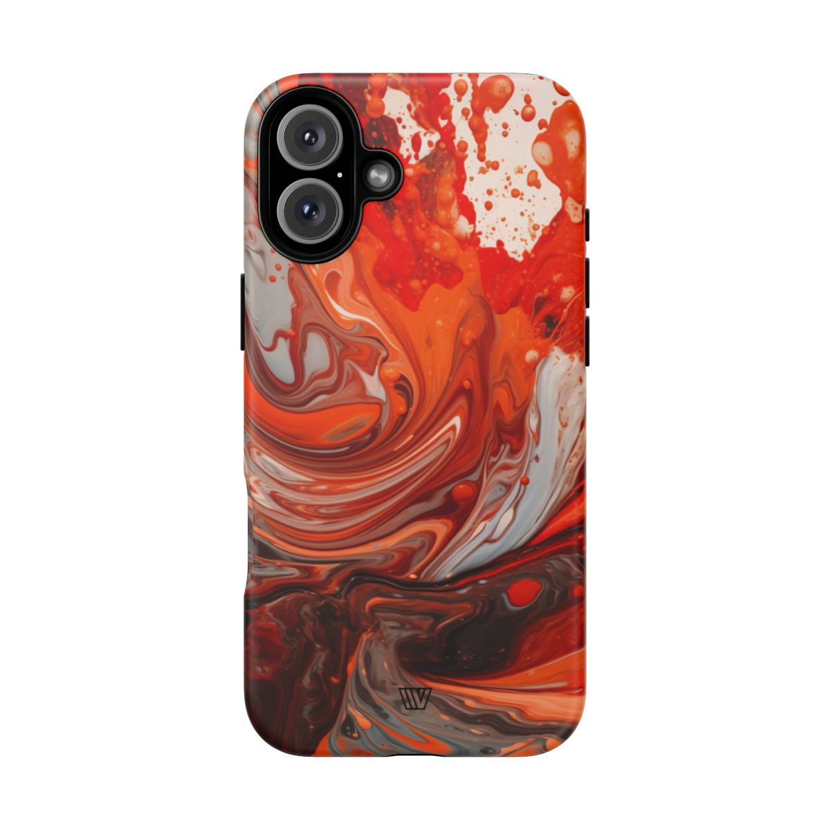 White Fire Paint Swirl Tough Phone Case