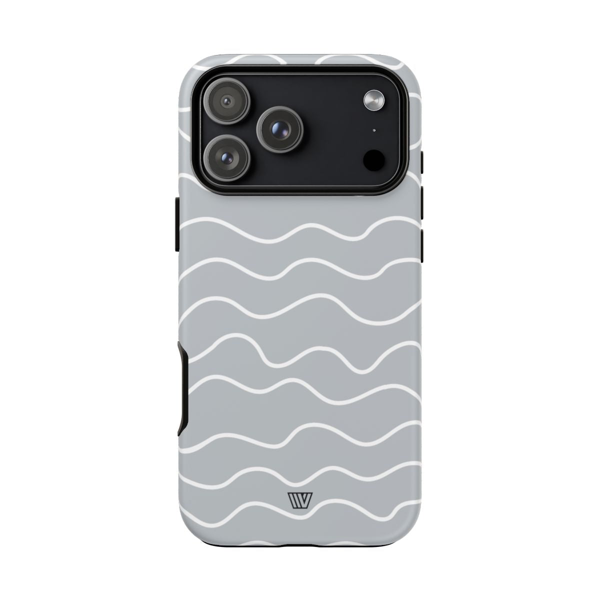 Tough Phone Case Gray Waves Dual-Layer Protection