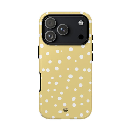 Muted Yellow Dots Tough Phone Case with Impact-Resistant Design