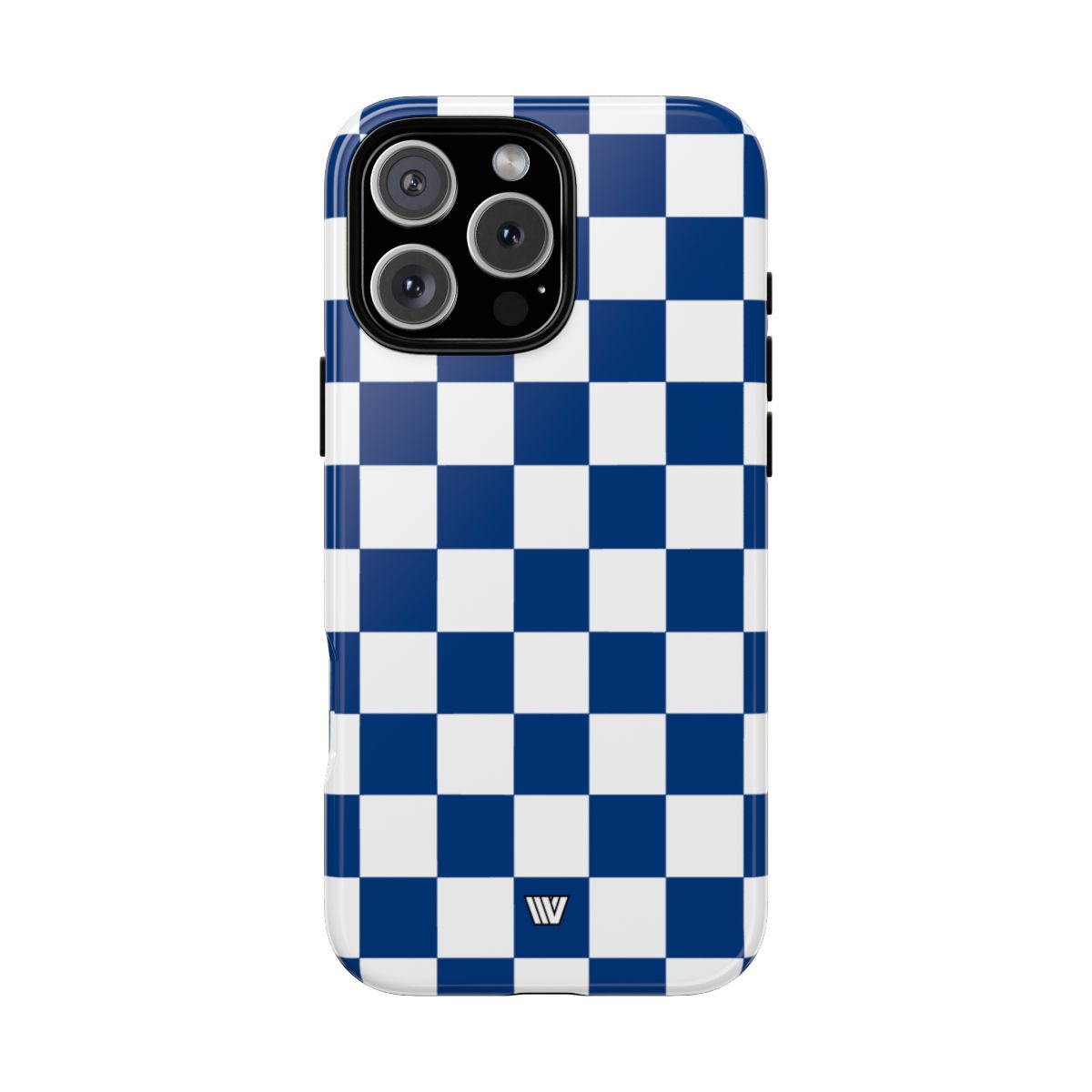 Blue White Checkerboard Tough Phone Case