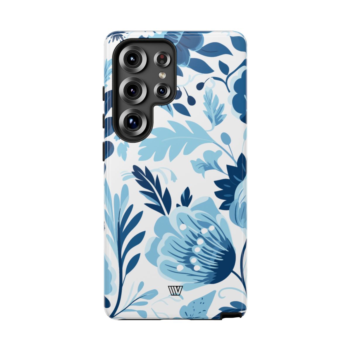Blue White Flowers Tough Phone Case