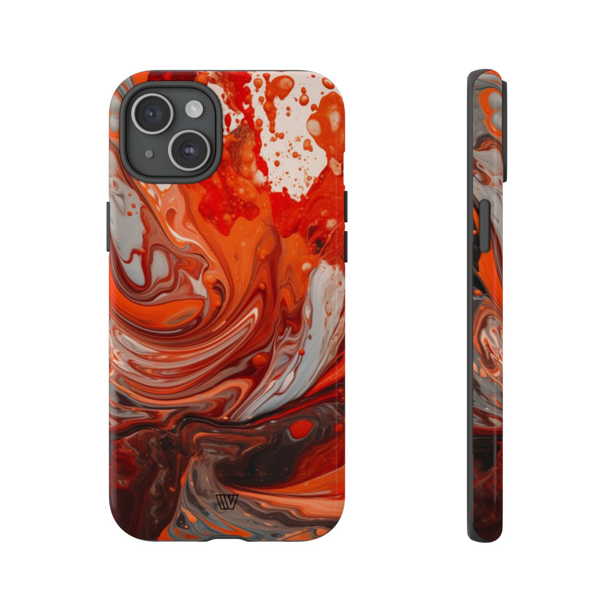 White Fire Paint Swirl Tough Phone Case