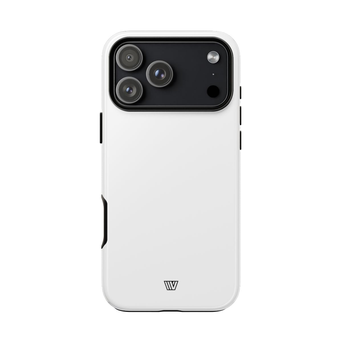 All White Tough Phone Case Protective Dual-Layer Polycarbonate Shell