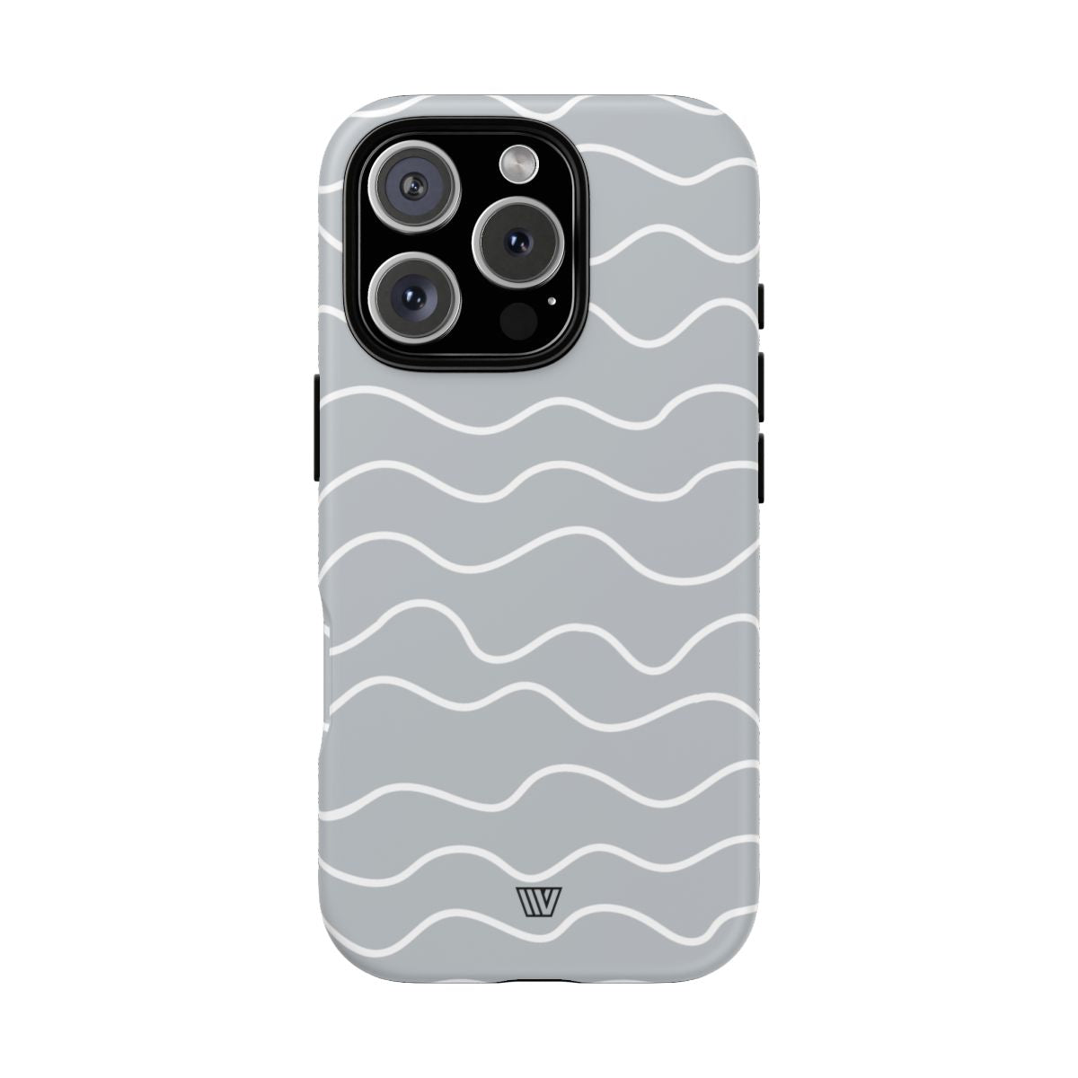 Tough Phone Case Gray Waves Dual-Layer Protection