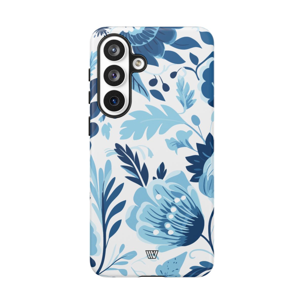 Blue White Flowers Tough Phone Case