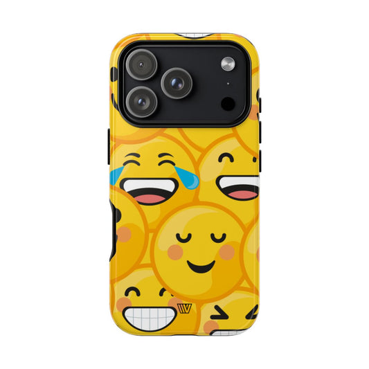 Tough Phone Case Impact-Resistant Dual-Layer Polycarbonate EMOJI FACES
