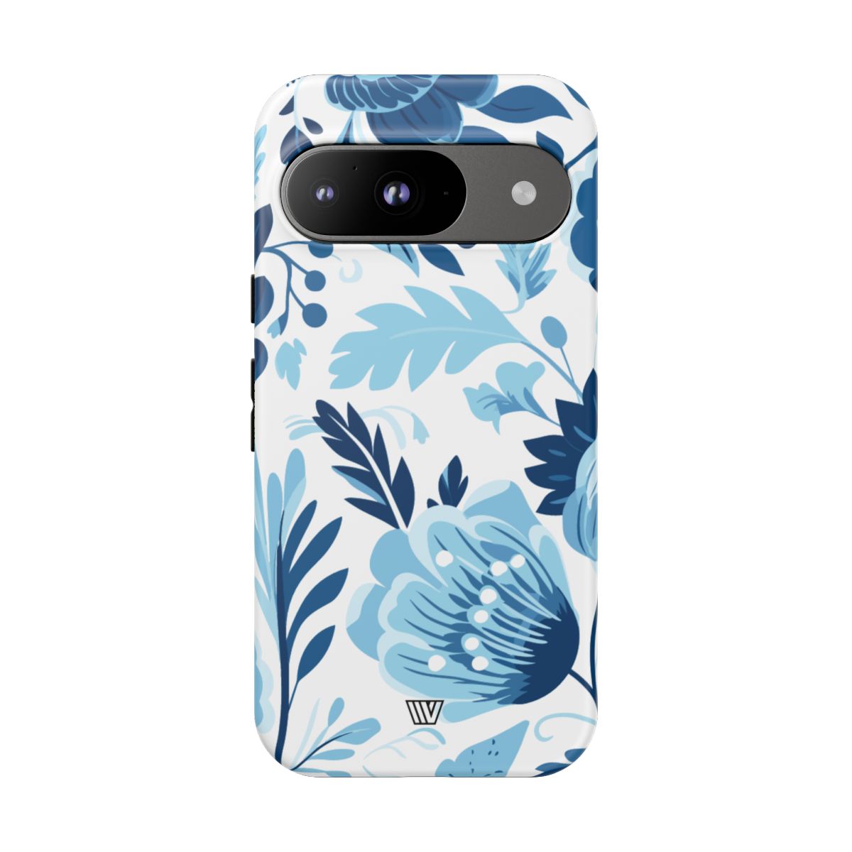 Blue White Flowers Tough Phone Case