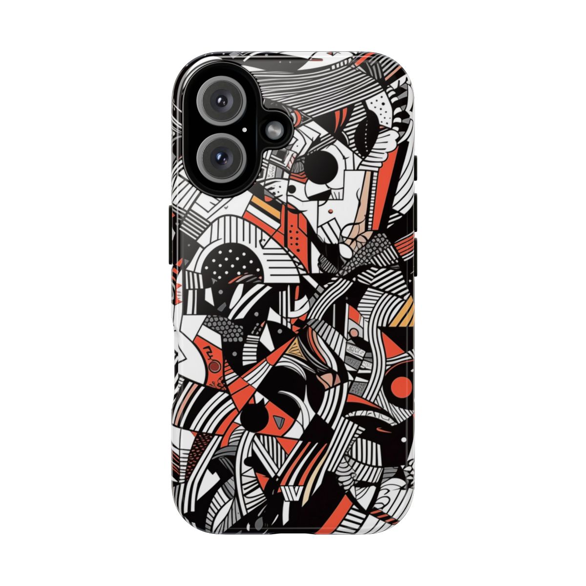 Abstract Doodle Tough Phone Case Dual-Layer Protection