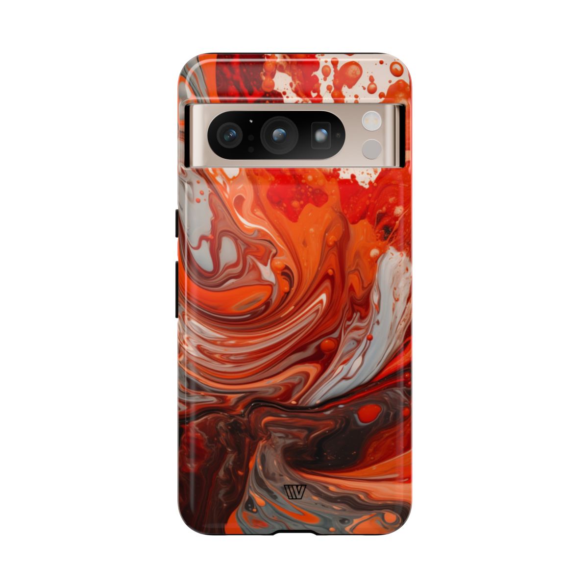 White Fire Paint Swirl Tough Phone Case