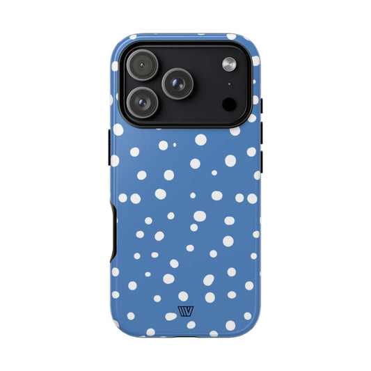 Dusty Blue Dots Tough Phone Case Dual-Layer Protection