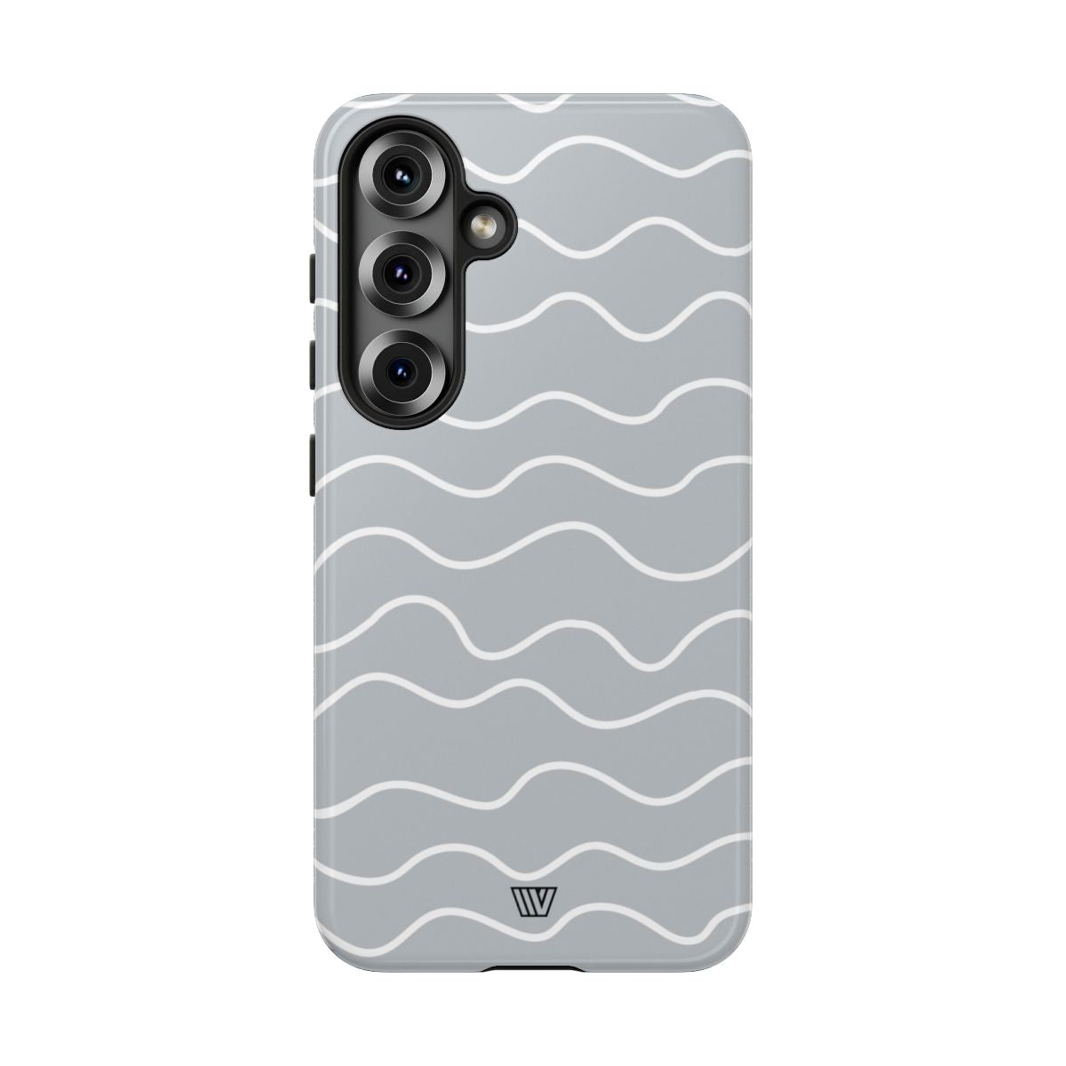 Tough Phone Case Gray Waves Dual-Layer Protection