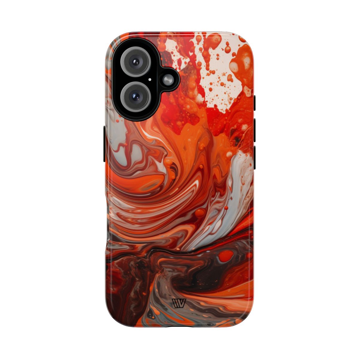 White Fire Paint Swirl Tough Phone Case