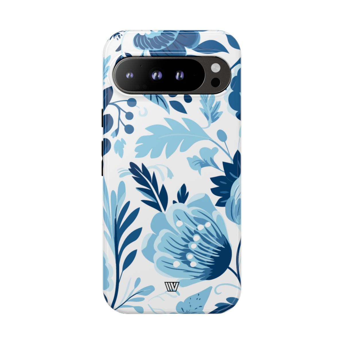 Blue White Flowers Tough Phone Case