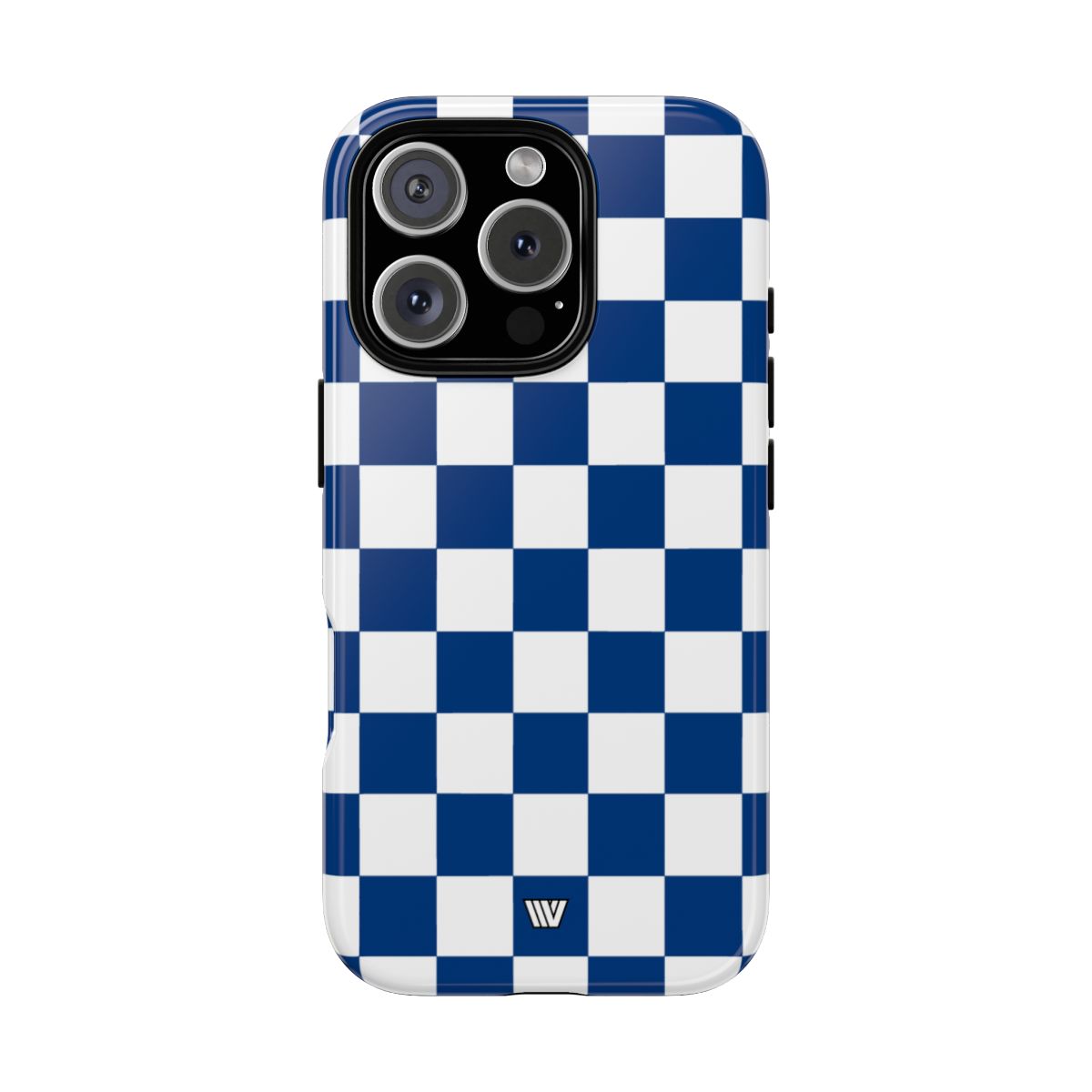Blue White Checkerboard Tough Phone Case