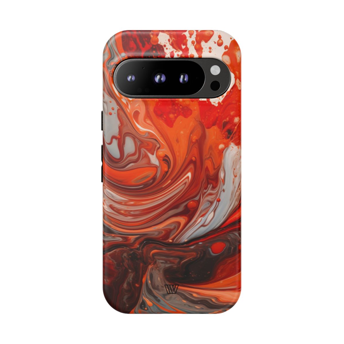 White Fire Paint Swirl Tough Phone Case