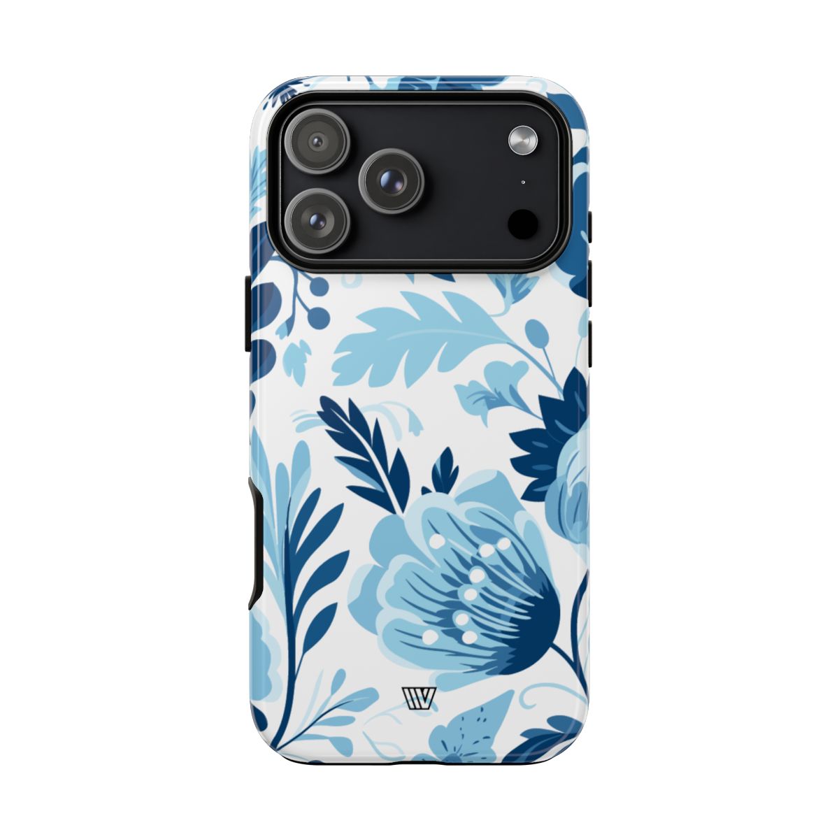 Blue White Flowers Tough Phone Case