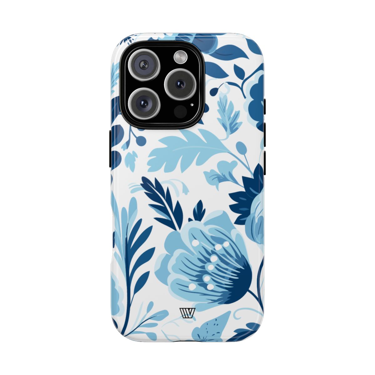 Blue White Flowers Tough Phone Case