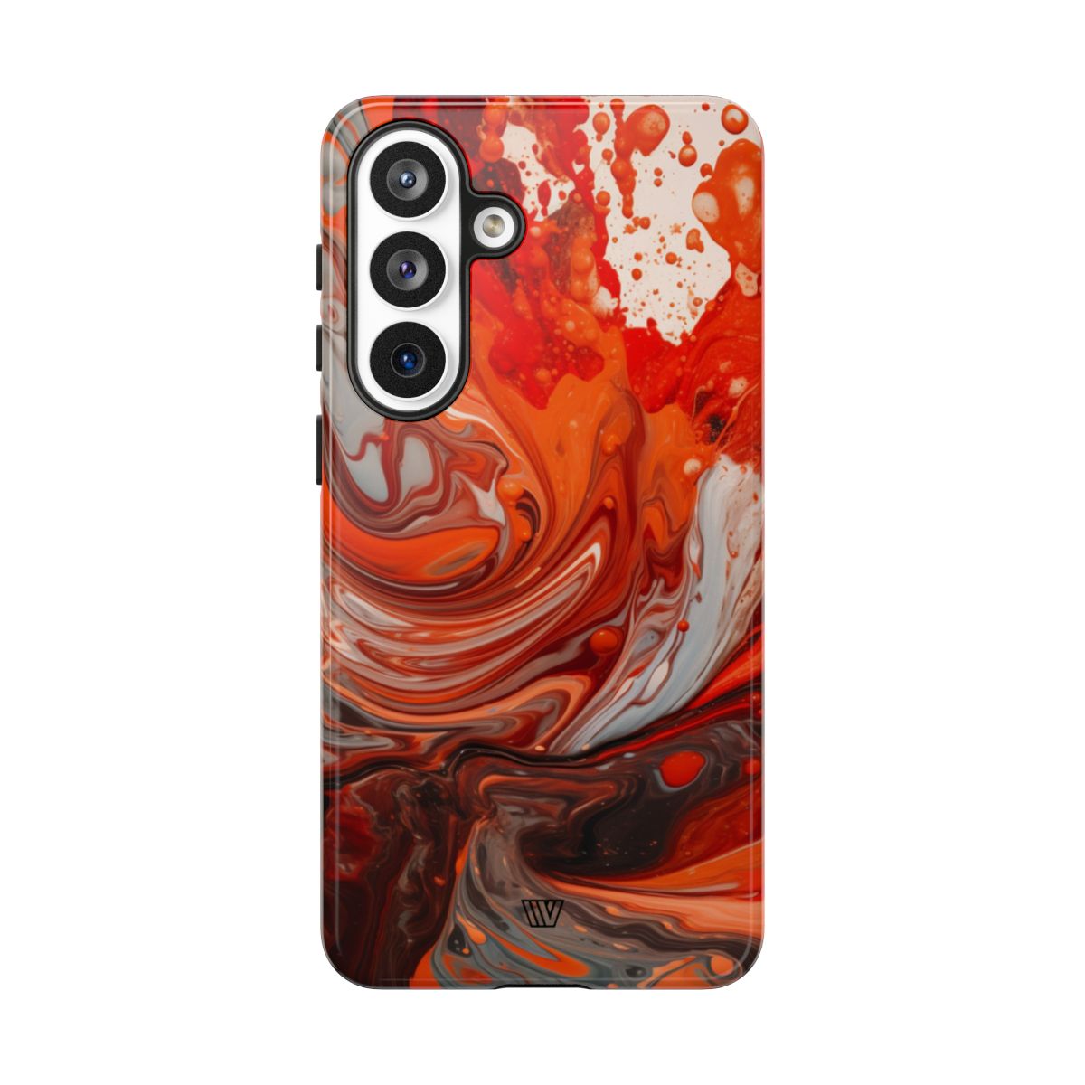 White Fire Paint Swirl Tough Phone Case