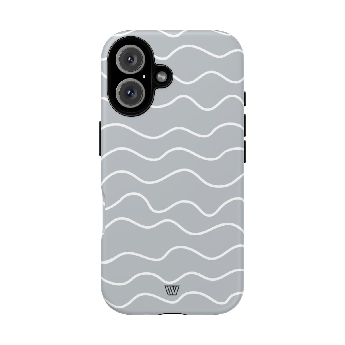 Tough Phone Case Gray Waves Dual-Layer Protection