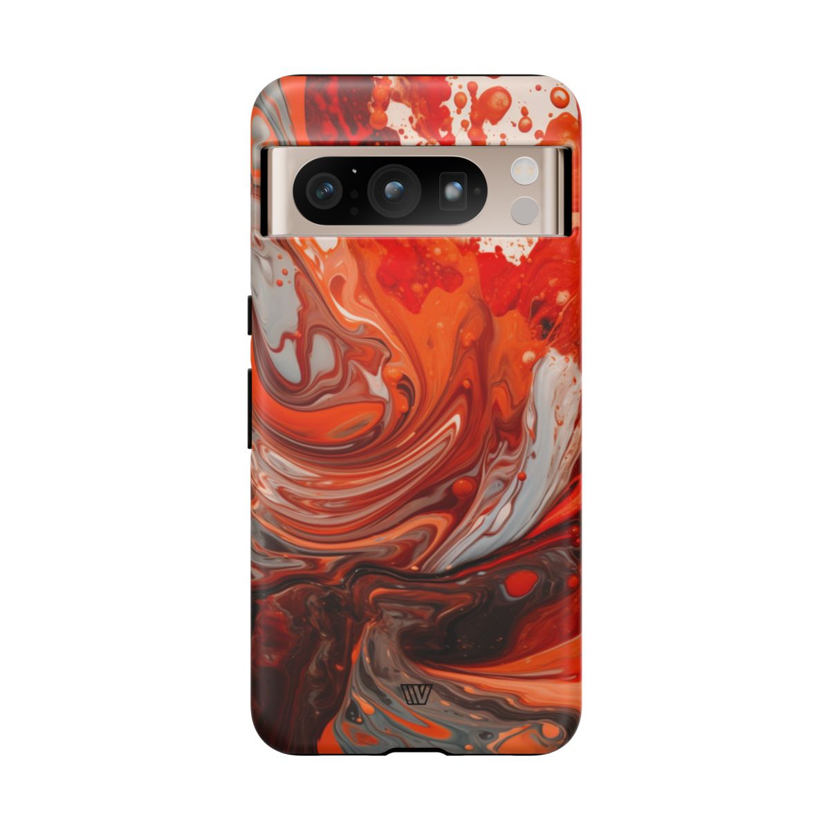 White Fire Paint Swirl Tough Phone Case