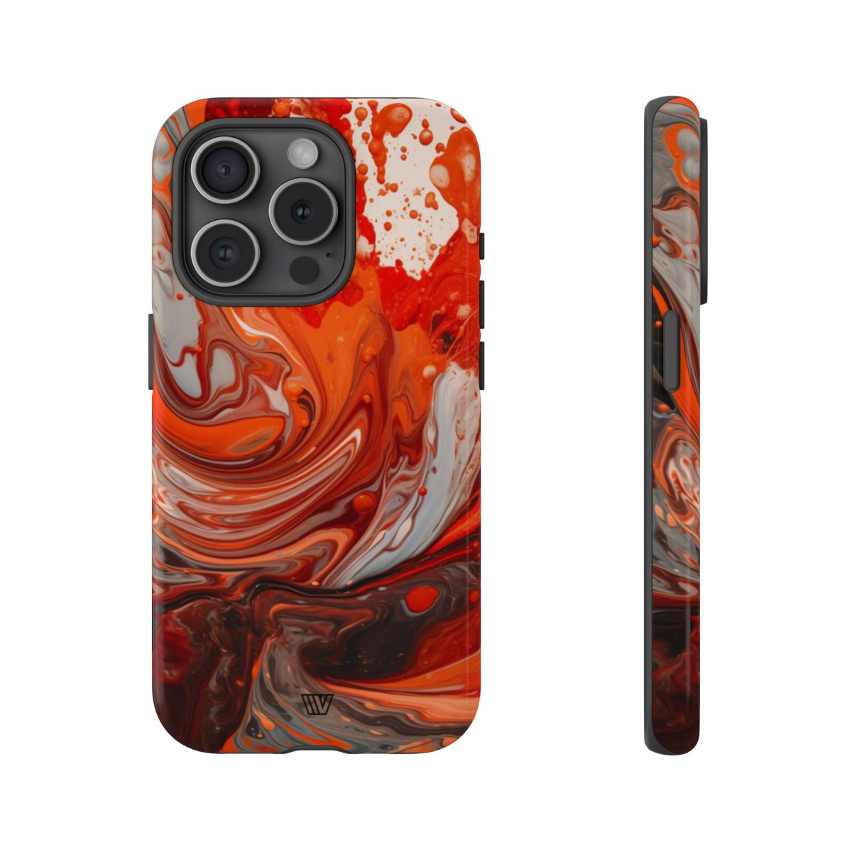 White Fire Paint Swirl Tough Phone Case