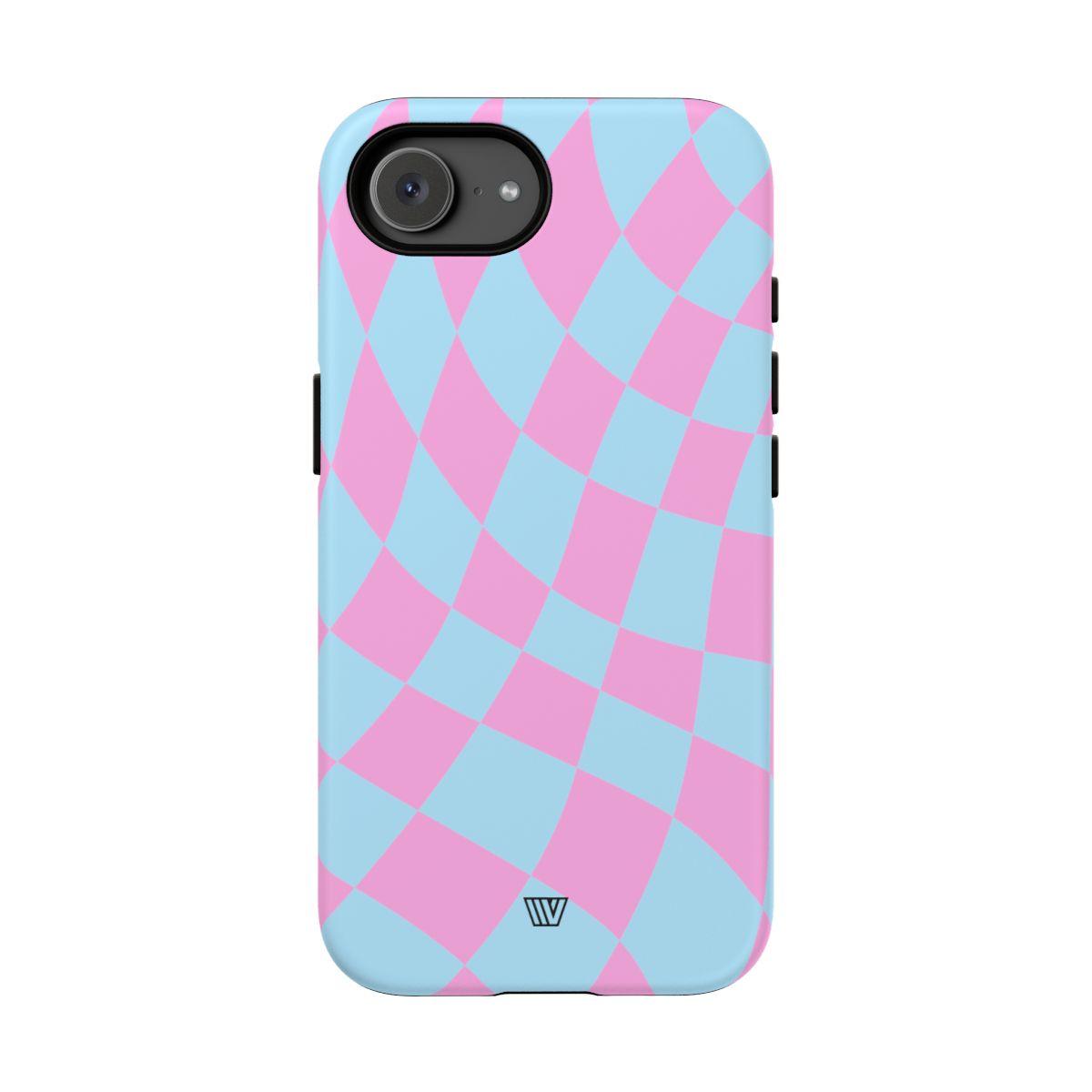 Blue Pink Curvy Checkerboard Tough Phone Case Trovvve