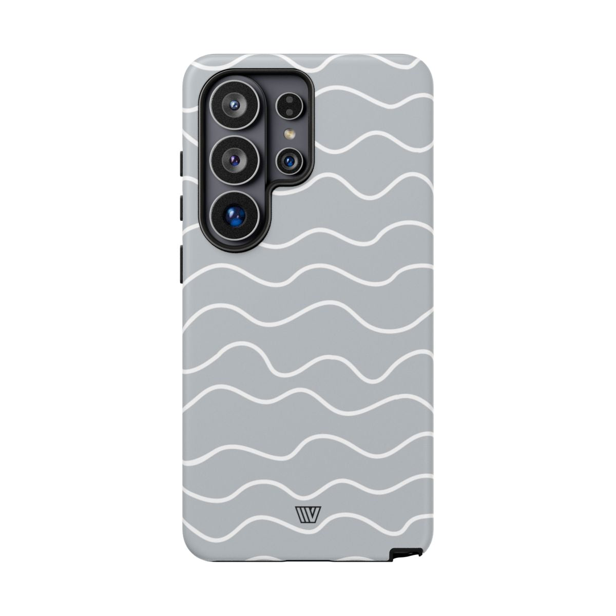 Tough Phone Case Gray Waves Dual-Layer Protection