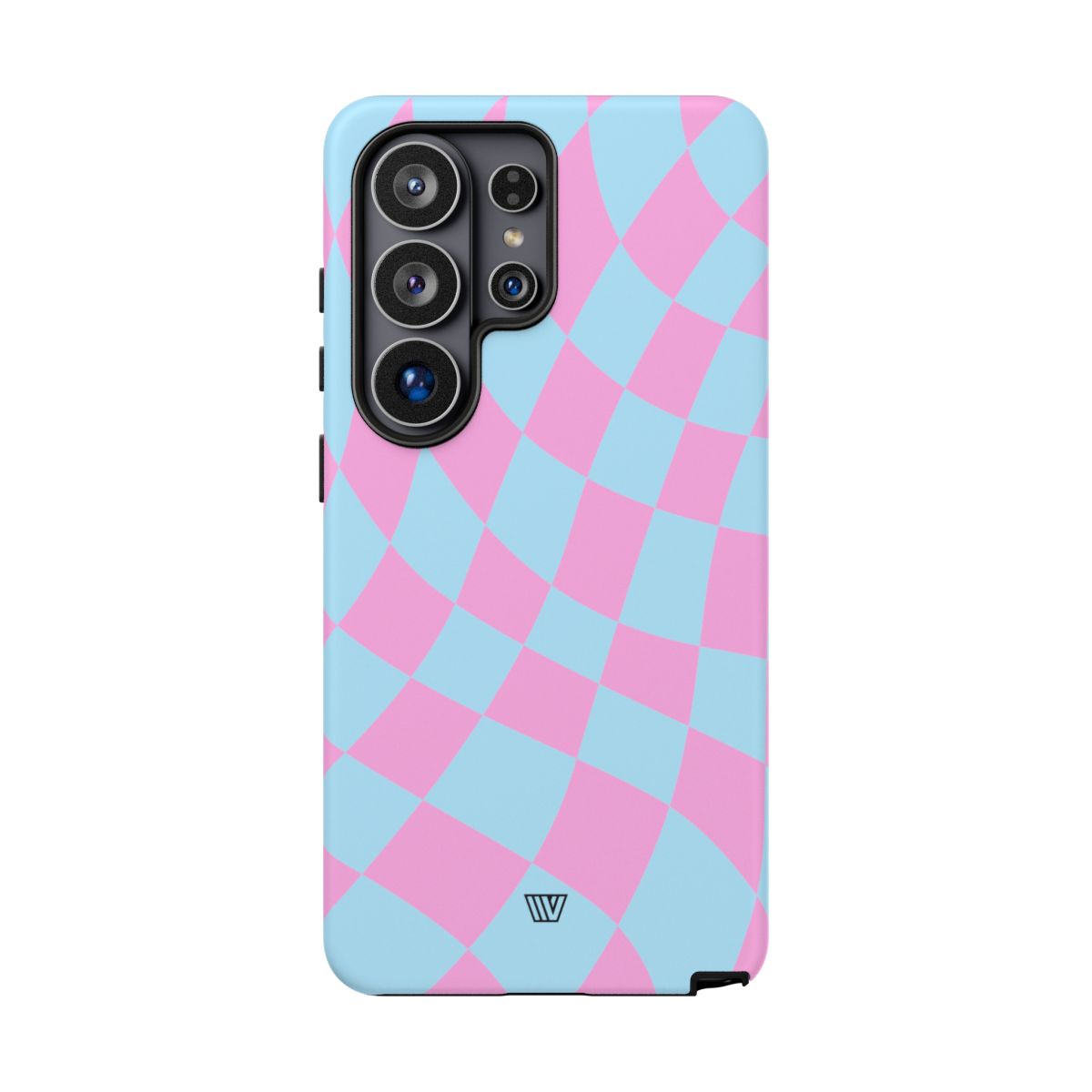 Blue Pink Curvy Checkerboard Tough Phone Case Trovvve