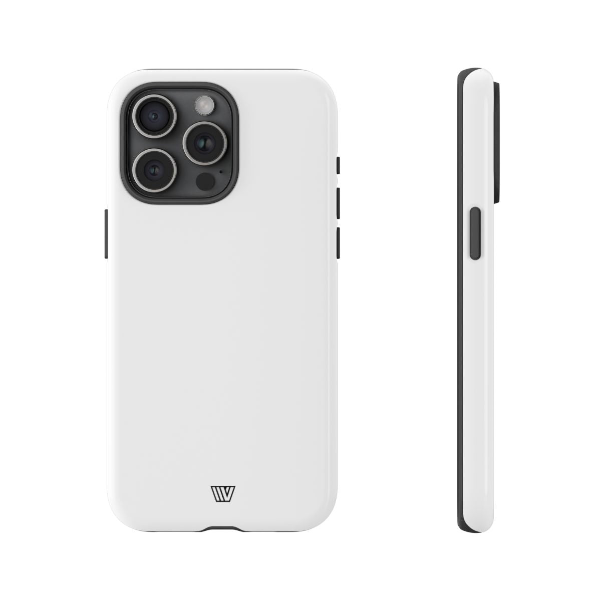 All White Tough Phone Case Protective Dual-Layer Polycarbonate Shell