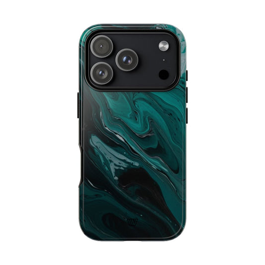 Teal Paint Swirl Tough Phone Case