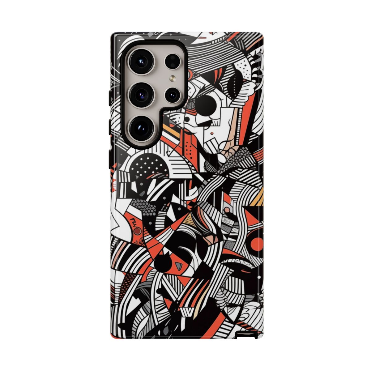 Abstract Doodle Tough Phone Case Dual-Layer Protection