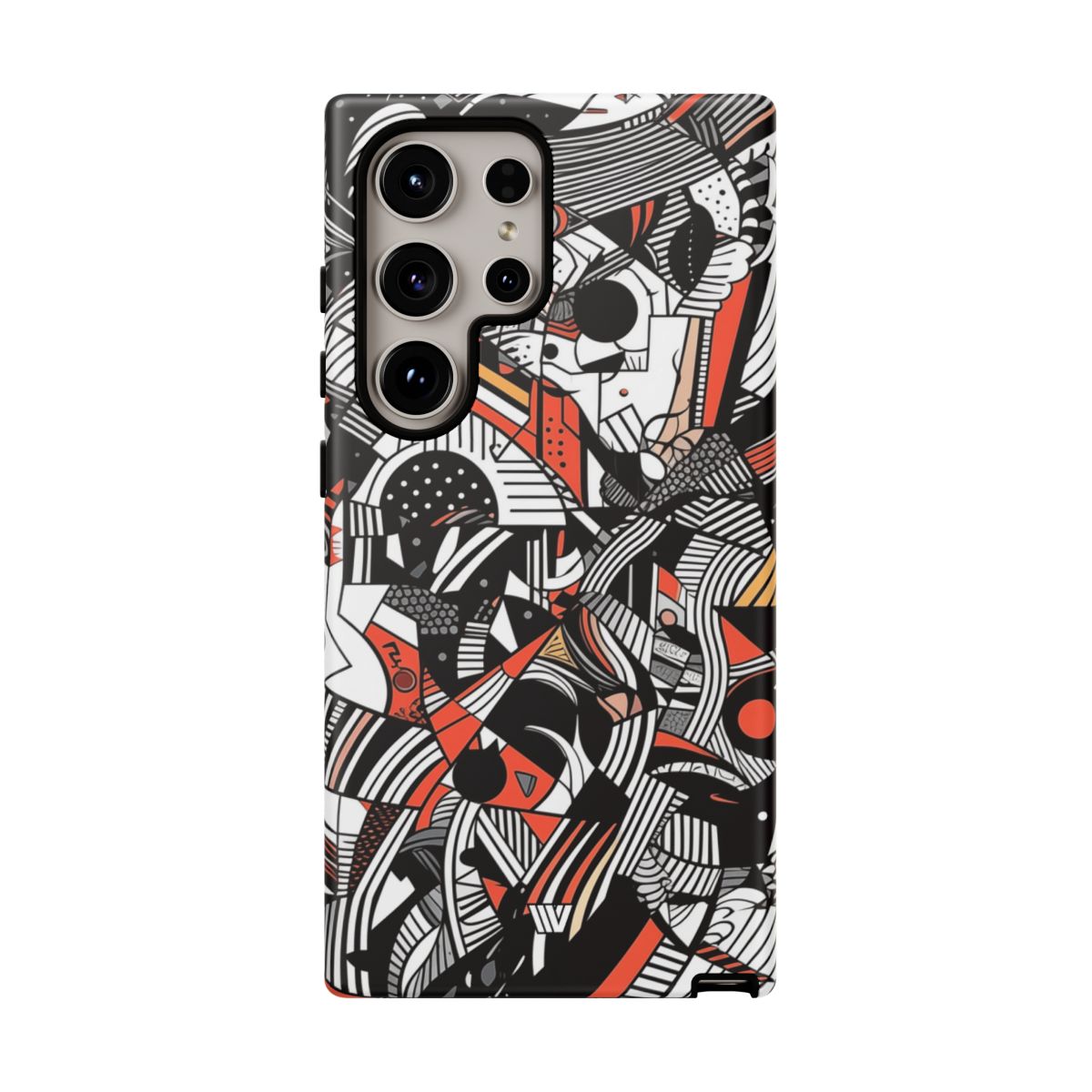 Abstract Doodle Tough Phone Case Dual-Layer Protection