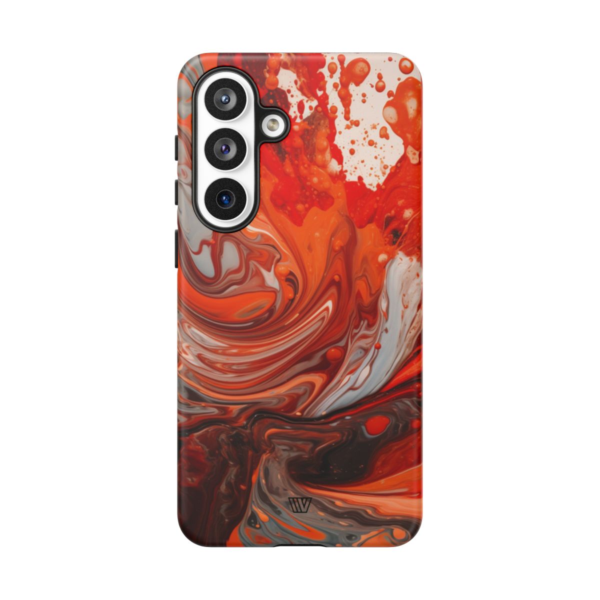 White Fire Paint Swirl Tough Phone Case