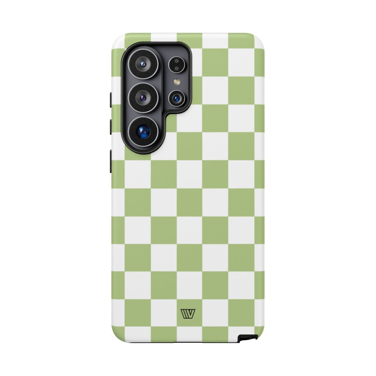 Pale Olive White Checkerboard Tough Phone Case