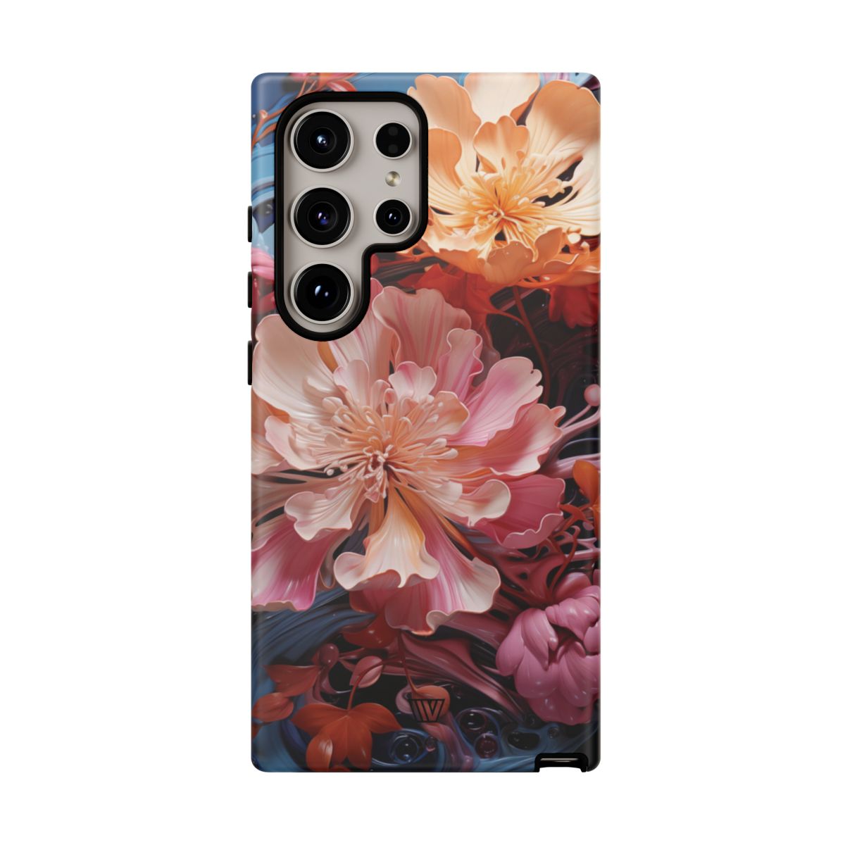 Paint Swirl Flowers Tough Phone Case