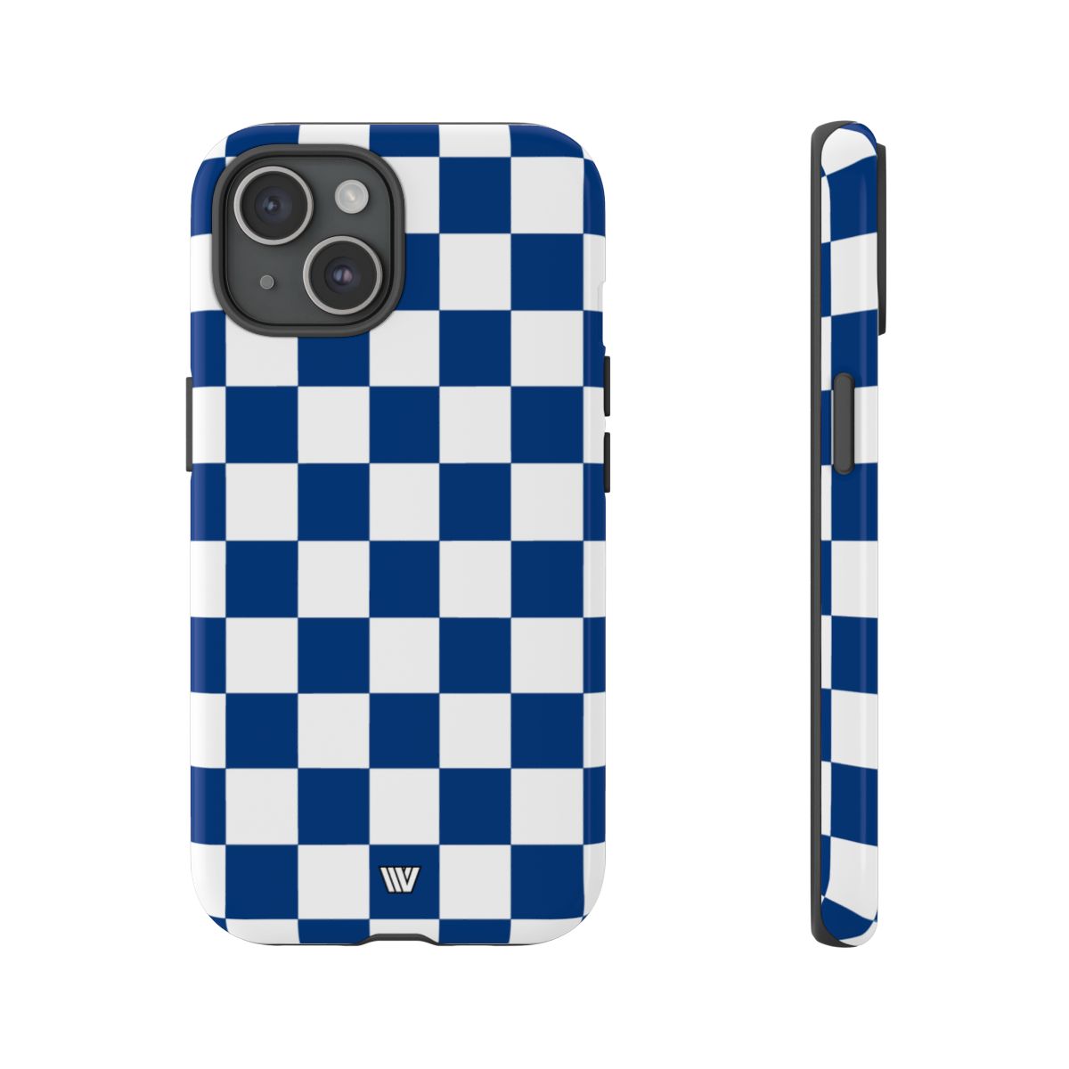 Blue White Checkerboard Tough Phone Case