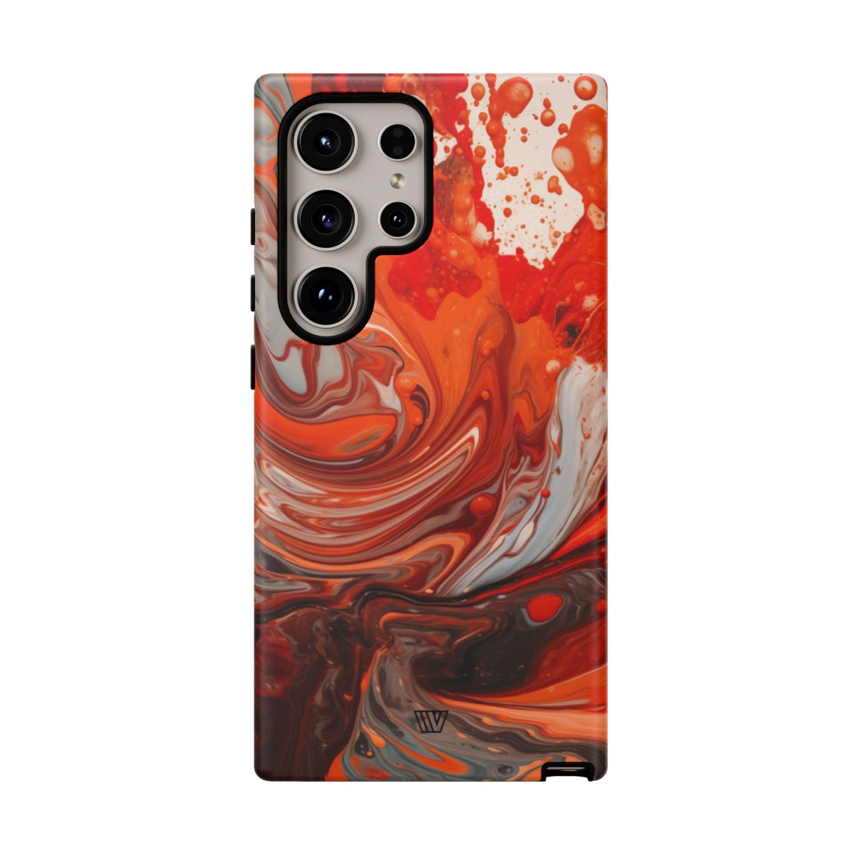 White Fire Paint Swirl Tough Phone Case