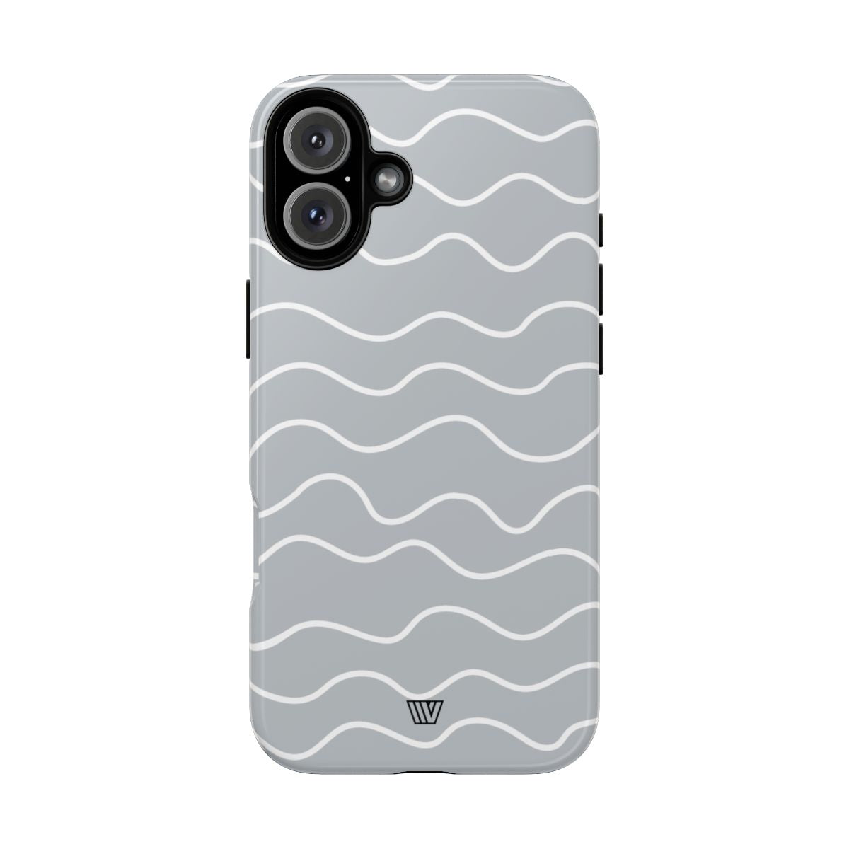 Tough Phone Case Gray Waves Dual-Layer Protection