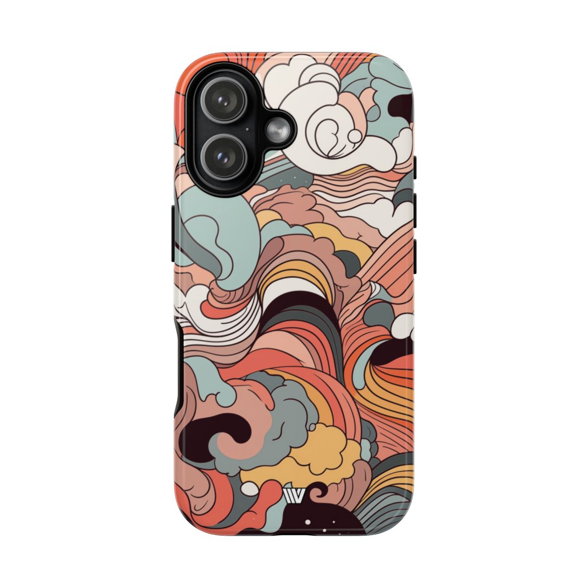 Abstract Doodle Clouds Tough Phone Case