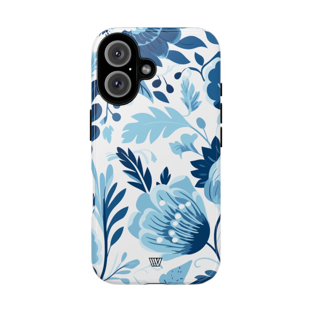 Blue White Flowers Tough Phone Case