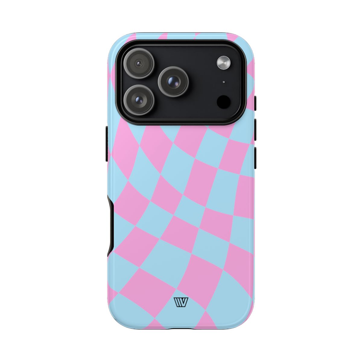 Blue Pink Curvy Checkerboard Tough Phone Case Trovvve