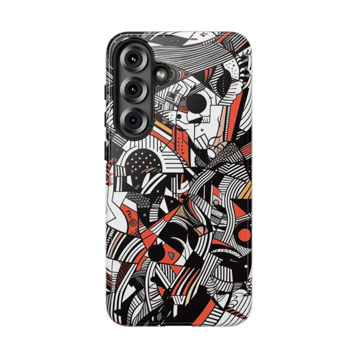 Abstract Doodle Tough Phone Case Dual-Layer Protection