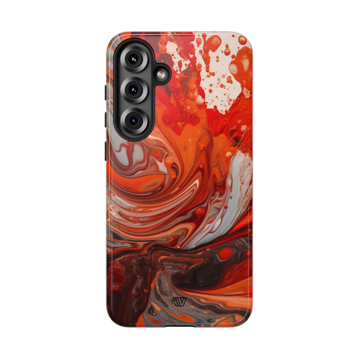 White Fire Paint Swirl Tough Phone Case