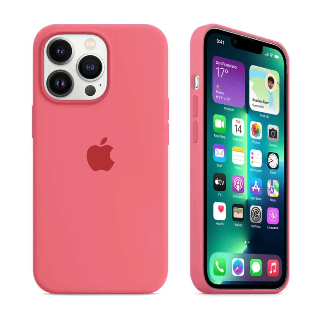 iPhone Silicone Case Pink Citrus Full Body Protective Cover Apple