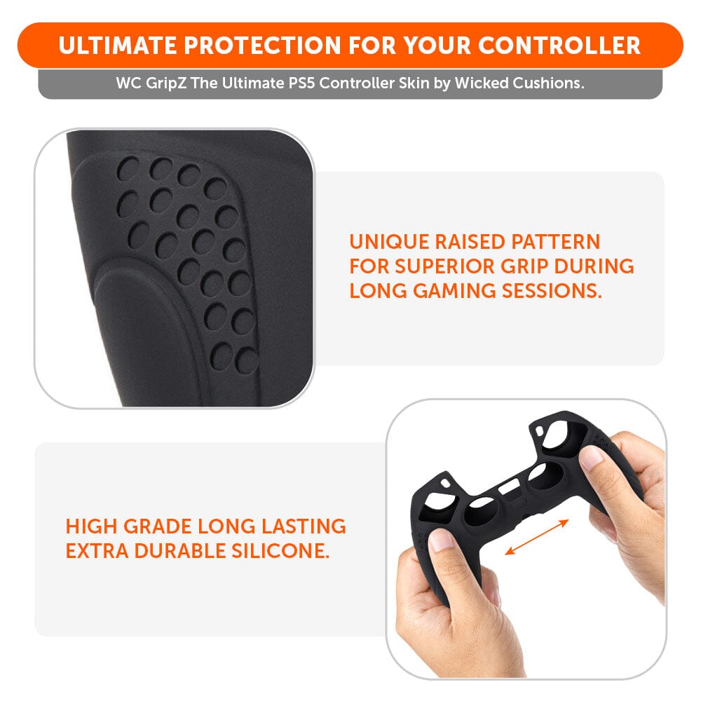 PlayStation 5 Controller Skin WC GripZ Silicone Grip Cover Wicked Cushions
