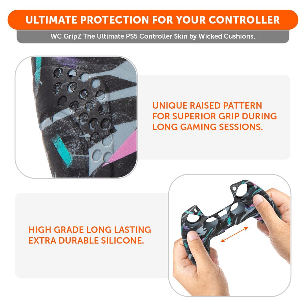 PlayStation 5 Controller Skin WC GripZ Silicone Grip Cover Wicked Cushions
