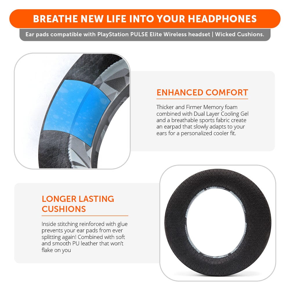 Cooling Gel Earpads PlayStation Pulse Elite Wireless WC FreeZe Pulse Elite