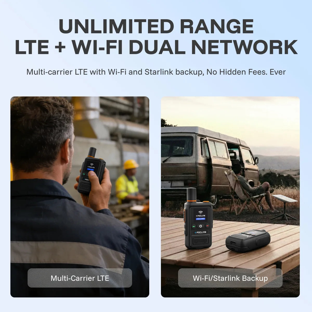 POC-1 Pro 4G + Wi-Fi Hybrid Dual-Mode Walkie Talkie Poclink Radios