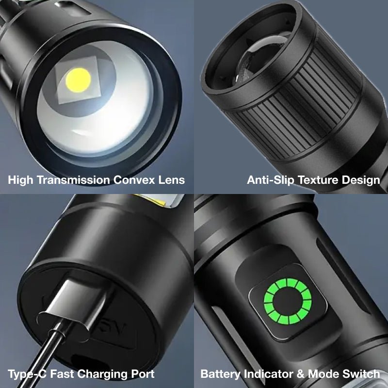 Emergency Flashlight Long-Lasting Beam Flashlight Poclink